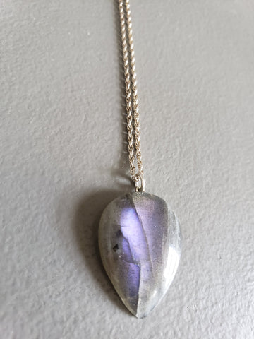 Purple Labradorite Drop Necklace