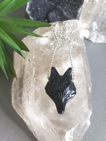 Black Onyx Fox Necklace